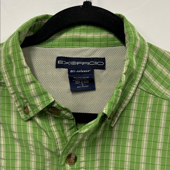 ExOfficio Green Striped Button-Up Shirt dri release S - Picture 2 of 6